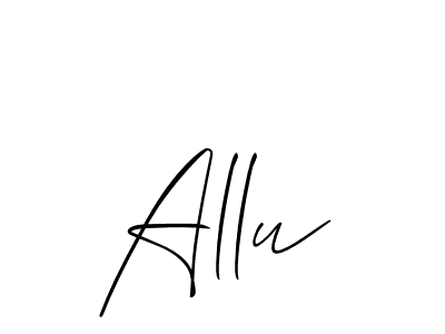 Make a beautiful signature design for name Allu. With this signature (Allison_Script) style, you can create a handwritten signature for free. Allu signature style 2 images and pictures png