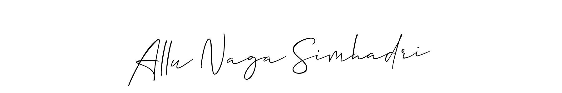 Design your own signature with our free online signature maker. With this signature software, you can create a handwritten (Allison_Script) signature for name Allu Naga Simhadri. Allu Naga Simhadri signature style 2 images and pictures png