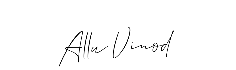 How to Draw Allu Vinod signature style? Allison_Script is a latest design signature styles for name Allu Vinod. Allu Vinod signature style 2 images and pictures png