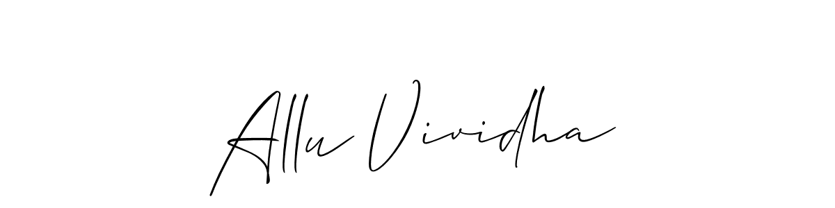 It looks lik you need a new signature style for name Allu Vividha. Design unique handwritten (Allison_Script) signature with our free signature maker in just a few clicks. Allu Vividha signature style 2 images and pictures png