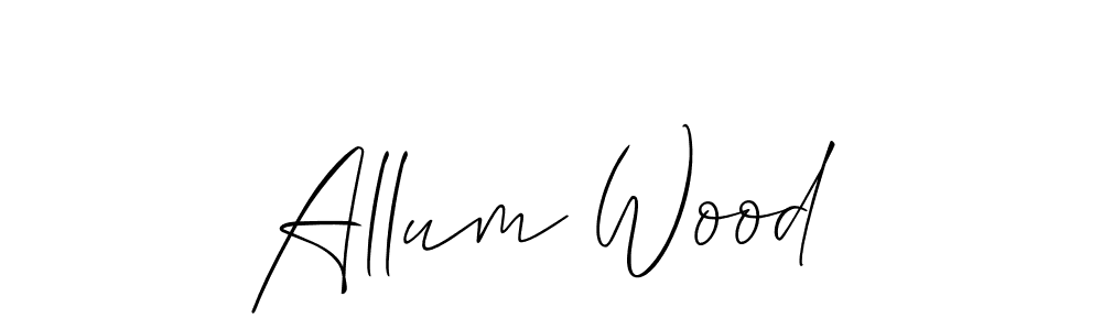 How to make Allum Wood name signature. Use Allison_Script style for creating short signs online. This is the latest handwritten sign. Allum Wood signature style 2 images and pictures png