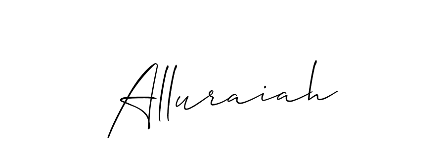 How to make Alluraiah signature? Allison_Script is a professional autograph style. Create handwritten signature for Alluraiah name. Alluraiah signature style 2 images and pictures png