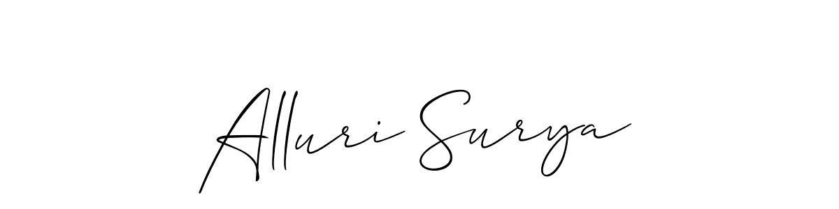 Make a short Alluri Surya signature style. Manage your documents anywhere anytime using Allison_Script. Create and add eSignatures, submit forms, share and send files easily. Alluri Surya signature style 2 images and pictures png