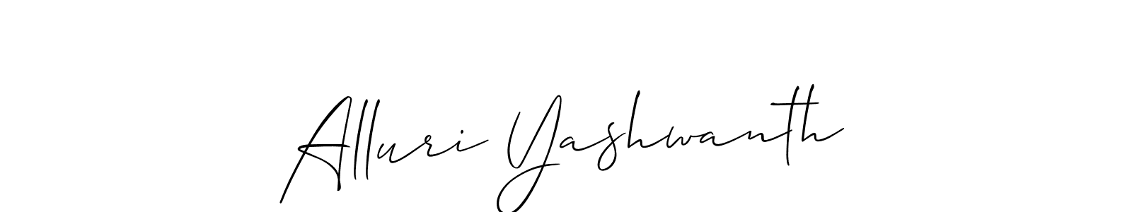 Make a short Alluri Yashwanth signature style. Manage your documents anywhere anytime using Allison_Script. Create and add eSignatures, submit forms, share and send files easily. Alluri Yashwanth signature style 2 images and pictures png