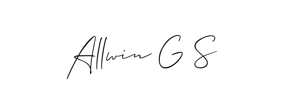 You can use this online signature creator to create a handwritten signature for the name Allwin G S. This is the best online autograph maker. Allwin G S signature style 2 images and pictures png