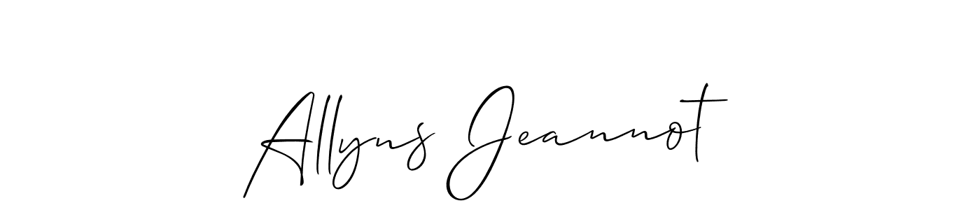 Similarly Allison_Script is the best handwritten signature design. Signature creator online .You can use it as an online autograph creator for name Allyns Jeannot. Allyns Jeannot signature style 2 images and pictures png