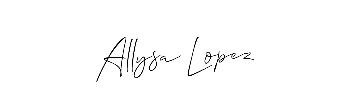 How to make Allysa Lopez name signature. Use Allison_Script style for creating short signs online. This is the latest handwritten sign. Allysa Lopez signature style 2 images and pictures png