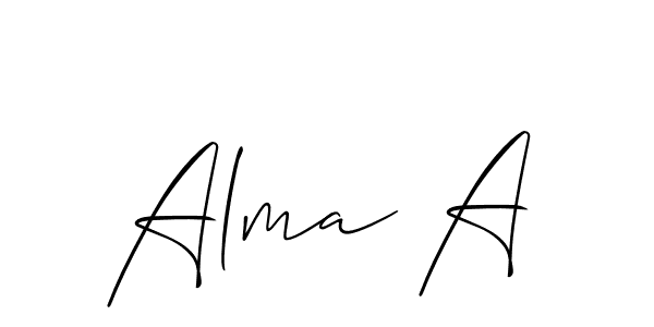 Design your own signature with our free online signature maker. With this signature software, you can create a handwritten (Allison_Script) signature for name Alma A. Alma A signature style 2 images and pictures png