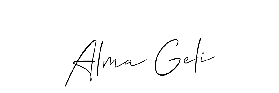 It looks lik you need a new signature style for name Alma Geli. Design unique handwritten (Allison_Script) signature with our free signature maker in just a few clicks. Alma Geli signature style 2 images and pictures png