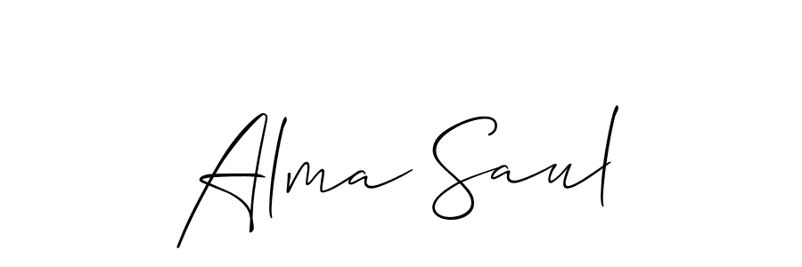 Use a signature maker to create a handwritten signature online. With this signature software, you can design (Allison_Script) your own signature for name Alma Saul. Alma Saul signature style 2 images and pictures png