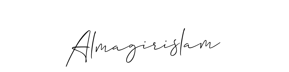 Design your own signature with our free online signature maker. With this signature software, you can create a handwritten (Allison_Script) signature for name Almagirislam. Almagirislam signature style 2 images and pictures png