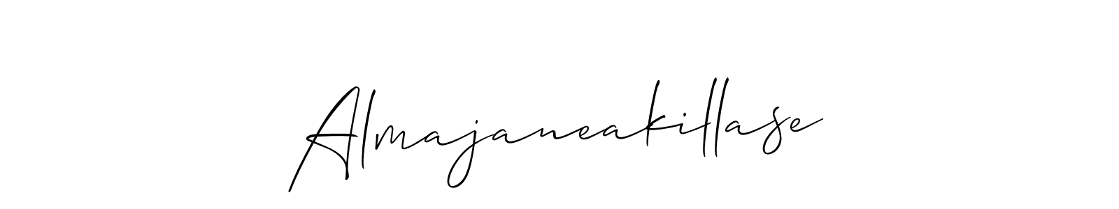 You should practise on your own different ways (Allison_Script) to write your name (Almajaneakillase) in signature. don't let someone else do it for you. Almajaneakillase signature style 2 images and pictures png