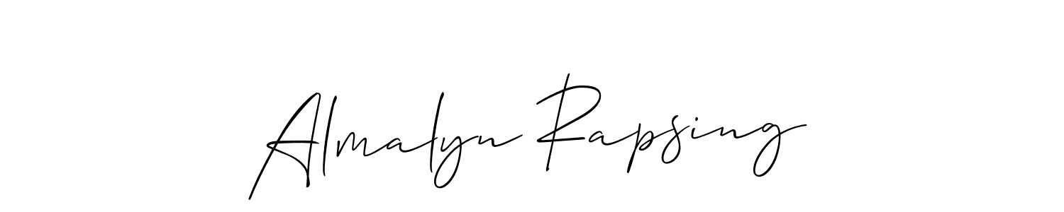You should practise on your own different ways (Allison_Script) to write your name (Almalyn Rapsing) in signature. don't let someone else do it for you. Almalyn Rapsing signature style 2 images and pictures png