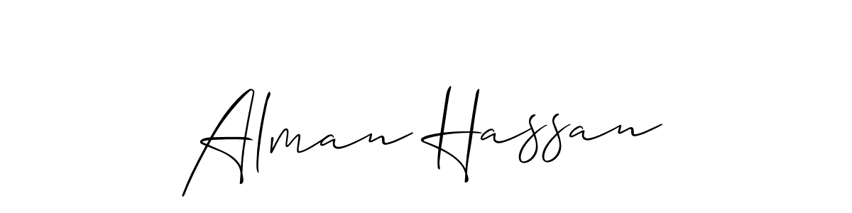 if you are searching for the best signature style for your name Alman Hassan. so please give up your signature search. here we have designed multiple signature styles  using Allison_Script. Alman Hassan signature style 2 images and pictures png