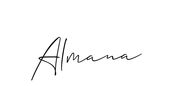 You should practise on your own different ways (Allison_Script) to write your name (Almana) in signature. don't let someone else do it for you. Almana signature style 2 images and pictures png