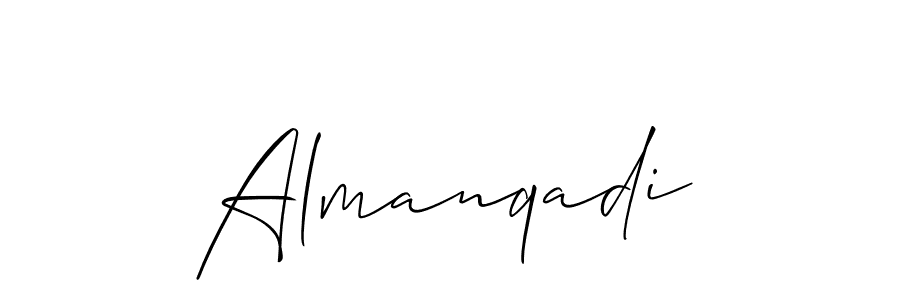 Allison_Script is a professional signature style that is perfect for those who want to add a touch of class to their signature. It is also a great choice for those who want to make their signature more unique. Get Almanqadi name to fancy signature for free. Almanqadi signature style 2 images and pictures png