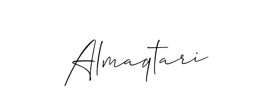 The best way (Allison_Script) to make a short signature is to pick only two or three words in your name. The name Almaqtari include a total of six letters. For converting this name. Almaqtari signature style 2 images and pictures png