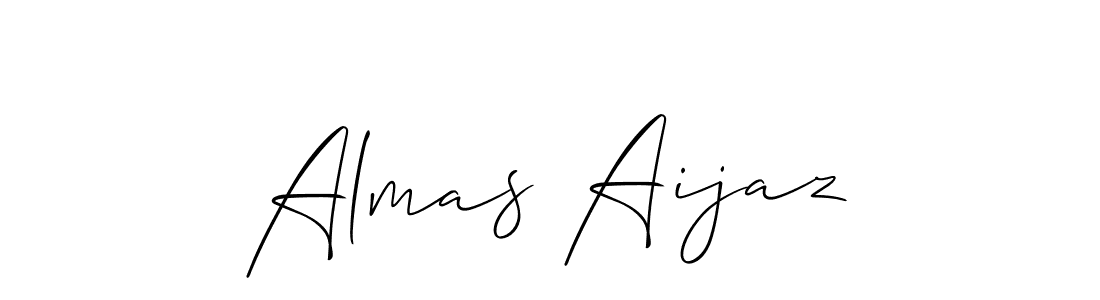 The best way (Allison_Script) to make a short signature is to pick only two or three words in your name. The name Almas Aijaz include a total of six letters. For converting this name. Almas Aijaz signature style 2 images and pictures png