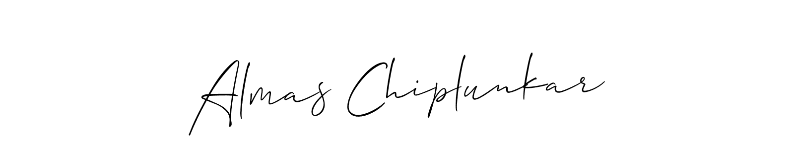 Similarly Allison_Script is the best handwritten signature design. Signature creator online .You can use it as an online autograph creator for name Almas Chiplunkar. Almas Chiplunkar signature style 2 images and pictures png
