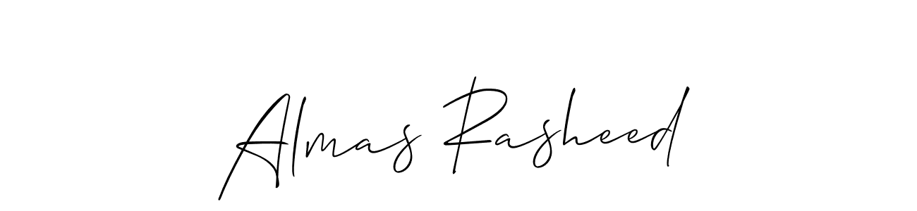 Design your own signature with our free online signature maker. With this signature software, you can create a handwritten (Allison_Script) signature for name Almas Rasheed. Almas Rasheed signature style 2 images and pictures png