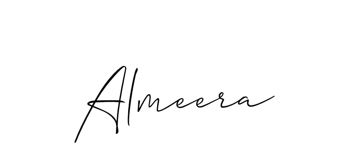 Use a signature maker to create a handwritten signature online. With this signature software, you can design (Allison_Script) your own signature for name Almeera. Almeera signature style 2 images and pictures png