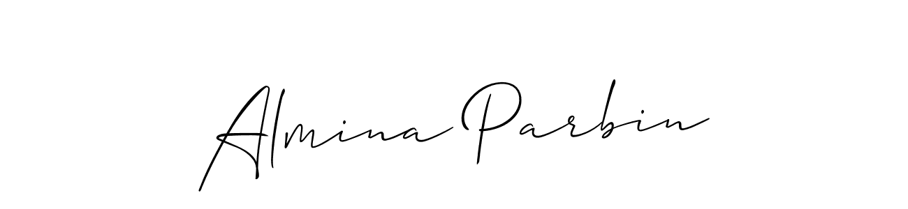 Allison_Script is a professional signature style that is perfect for those who want to add a touch of class to their signature. It is also a great choice for those who want to make their signature more unique. Get Almina Parbin name to fancy signature for free. Almina Parbin signature style 2 images and pictures png