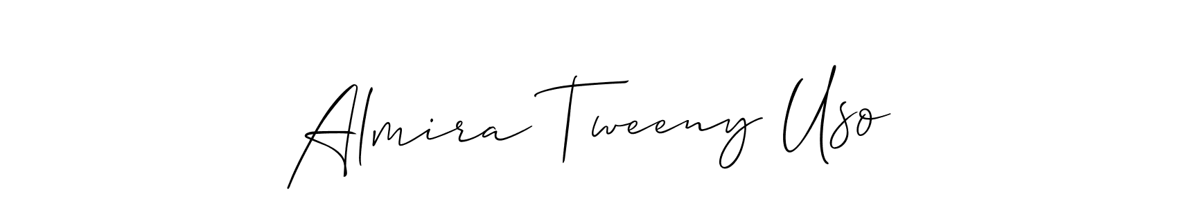 Create a beautiful signature design for name Almira Tweeny Uso. With this signature (Allison_Script) fonts, you can make a handwritten signature for free. Almira Tweeny Uso signature style 2 images and pictures png