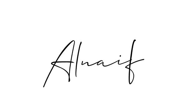 Make a beautiful signature design for name Alnaif. With this signature (Allison_Script) style, you can create a handwritten signature for free. Alnaif signature style 2 images and pictures png