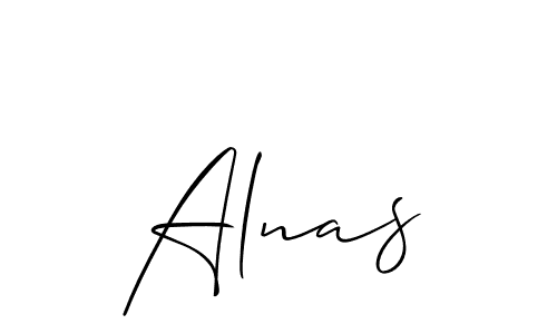 Also we have Alnas name is the best signature style. Create professional handwritten signature collection using Allison_Script autograph style. Alnas signature style 2 images and pictures png