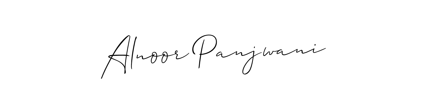 Make a beautiful signature design for name Alnoor Panjwani. With this signature (Allison_Script) style, you can create a handwritten signature for free. Alnoor Panjwani signature style 2 images and pictures png