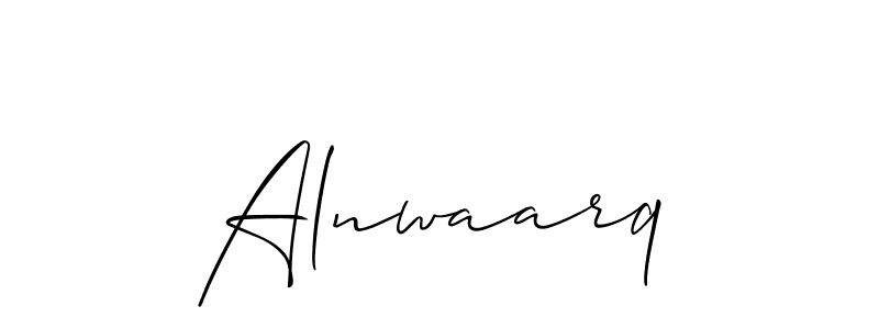 Similarly Allison_Script is the best handwritten signature design. Signature creator online .You can use it as an online autograph creator for name Alnwaarq. Alnwaarq signature style 2 images and pictures png