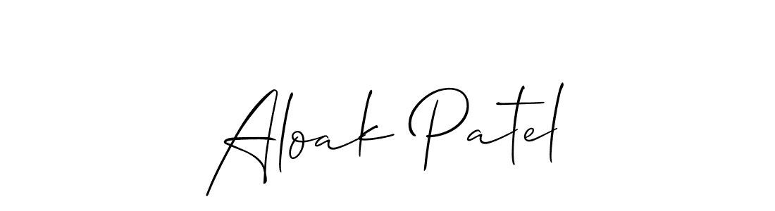 Also we have Aloak Patel name is the best signature style. Create professional handwritten signature collection using Allison_Script autograph style. Aloak Patel signature style 2 images and pictures png