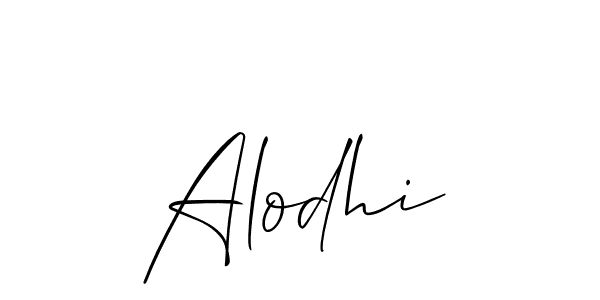 You should practise on your own different ways (Allison_Script) to write your name (Alodhi) in signature. don't let someone else do it for you. Alodhi signature style 2 images and pictures png