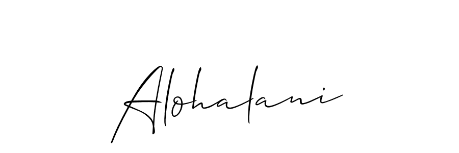 if you are searching for the best signature style for your name Alohalani. so please give up your signature search. here we have designed multiple signature styles  using Allison_Script. Alohalani signature style 2 images and pictures png