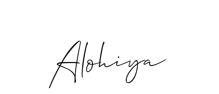 Create a beautiful signature design for name Alohiya. With this signature (Allison_Script) fonts, you can make a handwritten signature for free. Alohiya signature style 2 images and pictures png