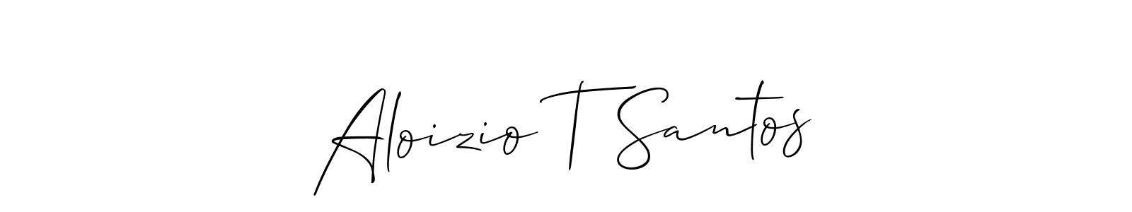 Make a beautiful signature design for name Aloizio T Santos. With this signature (Allison_Script) style, you can create a handwritten signature for free. Aloizio T Santos signature style 2 images and pictures png