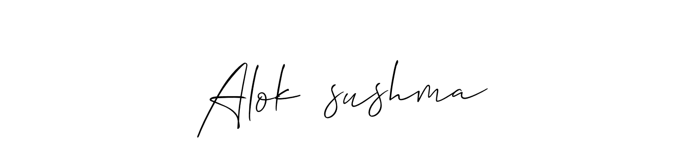 The best way (Allison_Script) to make a short signature is to pick only two or three words in your name. The name Alok ❤sushma include a total of six letters. For converting this name. Alok ❤sushma signature style 2 images and pictures png