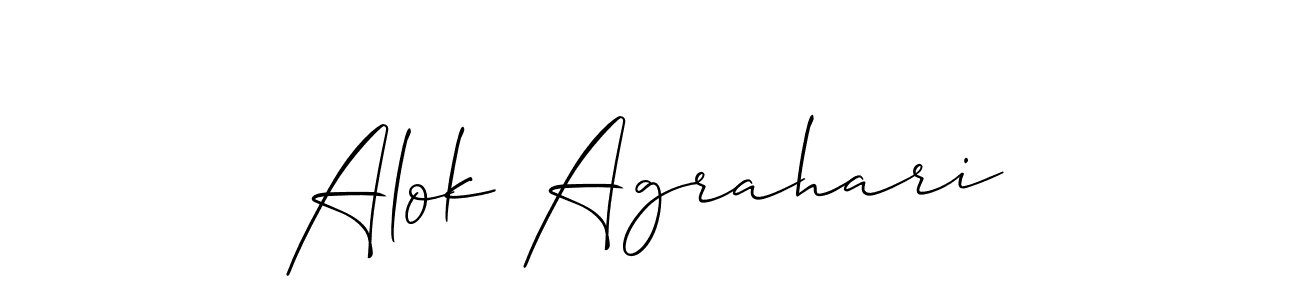 Make a beautiful signature design for name Alok Agrahari. With this signature (Allison_Script) style, you can create a handwritten signature for free. Alok Agrahari signature style 2 images and pictures png