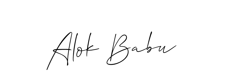 Create a beautiful signature design for name Alok Babu. With this signature (Allison_Script) fonts, you can make a handwritten signature for free. Alok Babu signature style 2 images and pictures png