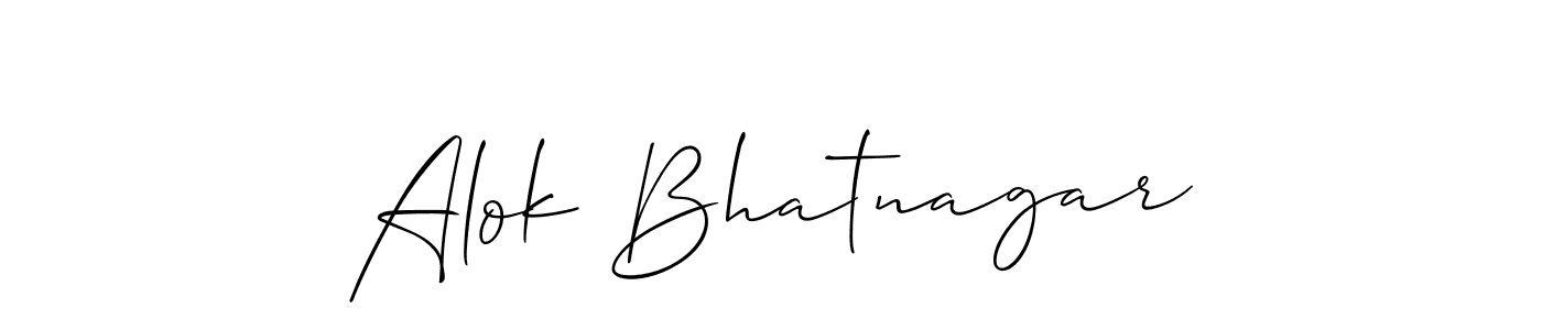 It looks lik you need a new signature style for name Alok Bhatnagar. Design unique handwritten (Allison_Script) signature with our free signature maker in just a few clicks. Alok Bhatnagar signature style 2 images and pictures png