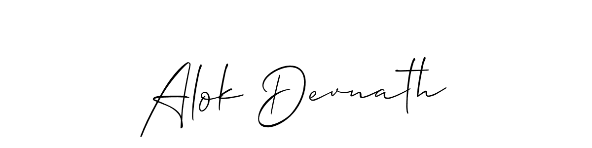 Also we have Alok Devnath name is the best signature style. Create professional handwritten signature collection using Allison_Script autograph style. Alok Devnath signature style 2 images and pictures png