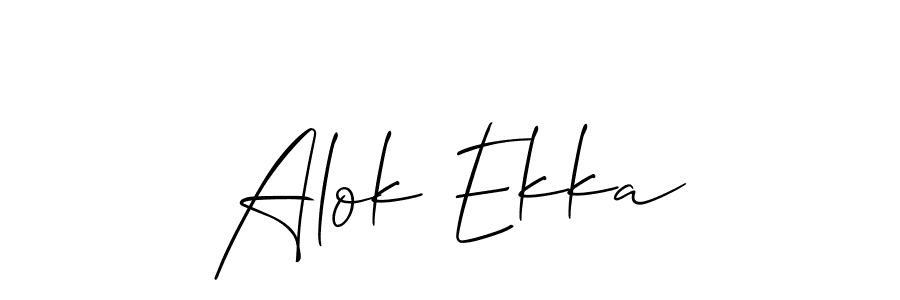 if you are searching for the best signature style for your name Alok Ekka. so please give up your signature search. here we have designed multiple signature styles  using Allison_Script. Alok Ekka signature style 2 images and pictures png