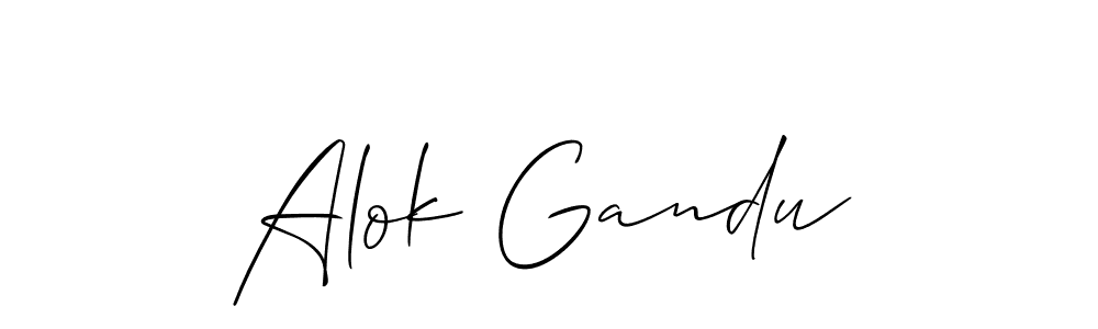 It looks lik you need a new signature style for name Alok Gandu. Design unique handwritten (Allison_Script) signature with our free signature maker in just a few clicks. Alok Gandu signature style 2 images and pictures png