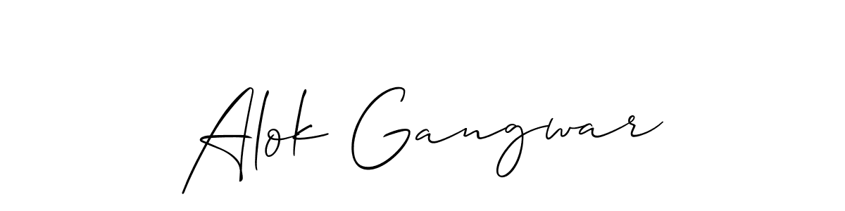 Allison_Script is a professional signature style that is perfect for those who want to add a touch of class to their signature. It is also a great choice for those who want to make their signature more unique. Get Alok Gangwar name to fancy signature for free. Alok Gangwar signature style 2 images and pictures png