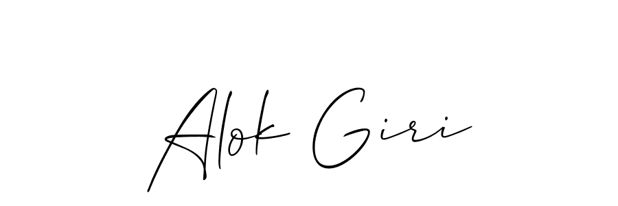 Also we have Alok Giri name is the best signature style. Create professional handwritten signature collection using Allison_Script autograph style. Alok Giri signature style 2 images and pictures png