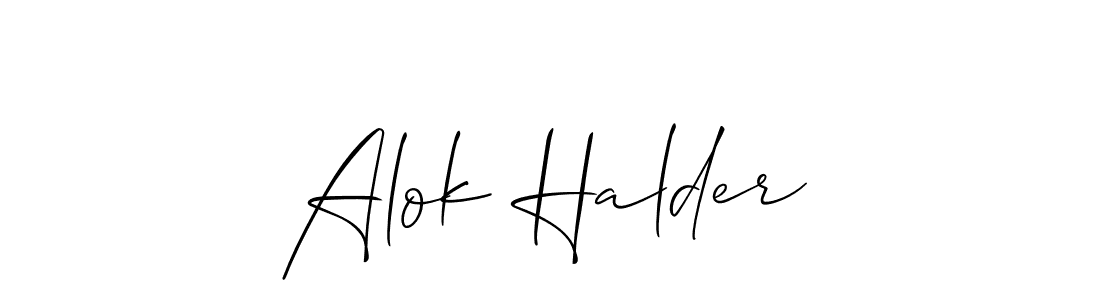 Design your own signature with our free online signature maker. With this signature software, you can create a handwritten (Allison_Script) signature for name Alok Halder. Alok Halder signature style 2 images and pictures png