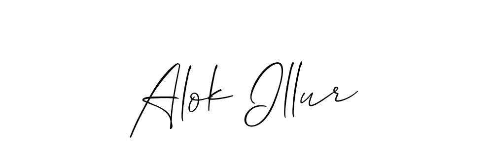 The best way (Allison_Script) to make a short signature is to pick only two or three words in your name. The name Alok Illur include a total of six letters. For converting this name. Alok Illur signature style 2 images and pictures png