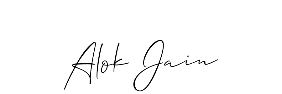 Alok Jain stylish signature style. Best Handwritten Sign (Allison_Script) for my name. Handwritten Signature Collection Ideas for my name Alok Jain. Alok Jain signature style 2 images and pictures png