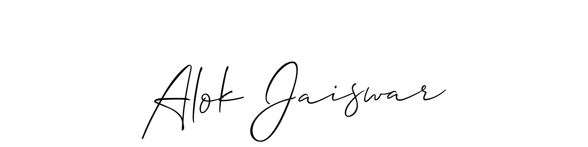 Use a signature maker to create a handwritten signature online. With this signature software, you can design (Allison_Script) your own signature for name Alok Jaiswar. Alok Jaiswar signature style 2 images and pictures png