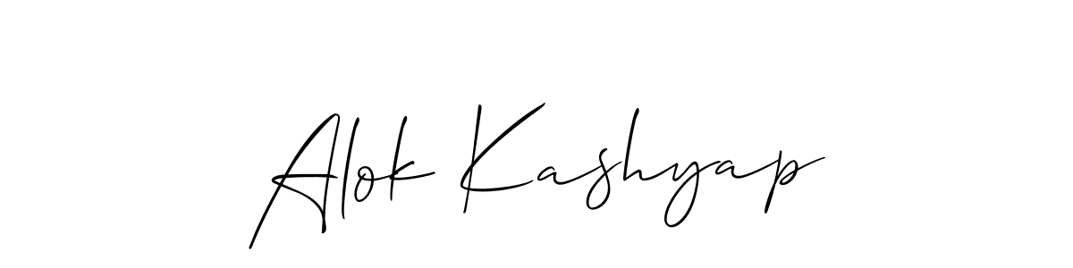 Design your own signature with our free online signature maker. With this signature software, you can create a handwritten (Allison_Script) signature for name Alok Kashyap. Alok Kashyap signature style 2 images and pictures png